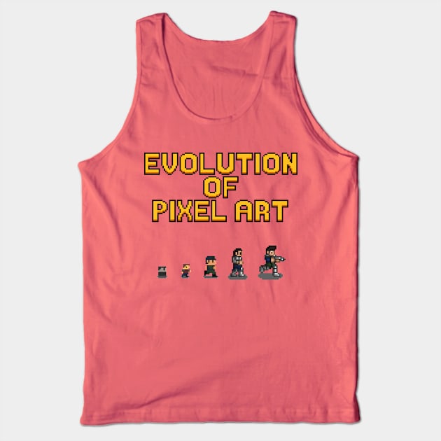 Pixel Art Evolution Line Tank Top by PixelCarvel